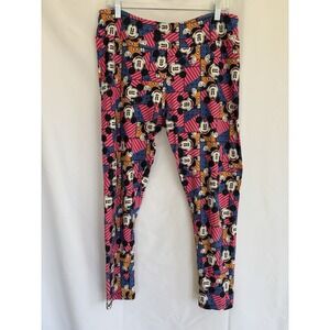 Lularoe Disney Mickey Mouse Leggings Women's TC Pink Striped